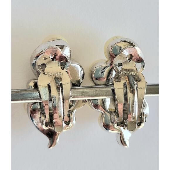 Vintage Crown TrifarI Pearl Clip-On Earrings 50s EXQUISITE MCM Philippe - Picture 6 of 9